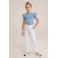 WE Fashion T-shirt met ruches lichtblauw