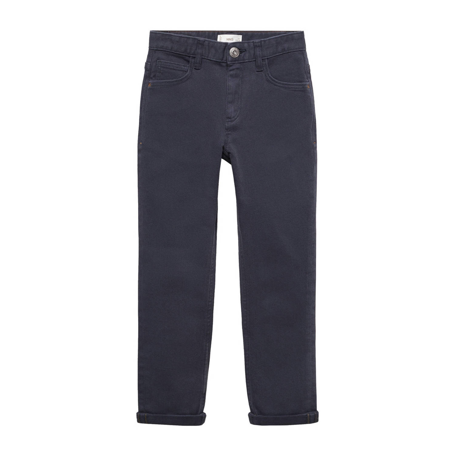 Mango Kids regular fit jeans dark blue denim Broek Blauw Jongens Stretchkatoen 116