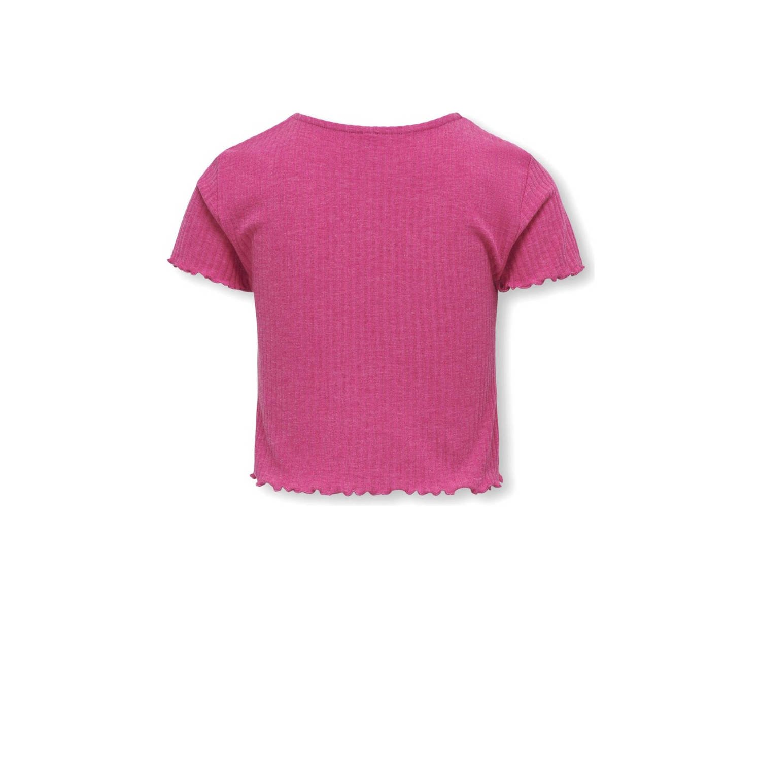 ONLY KIDS GIRL ribgebreid T-shirt KOGNELLA donkerroze