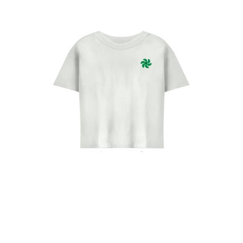 KIDS ONLY GIRL T-shirt KOGSUN met backprint wit/zwart/groen