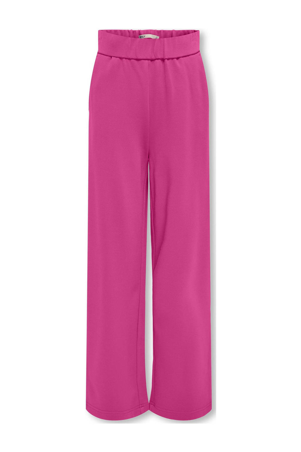 Fuchsia meisjes KIDS ONLY GIRL loose fit broek van viscose met elastische tailleband en effen