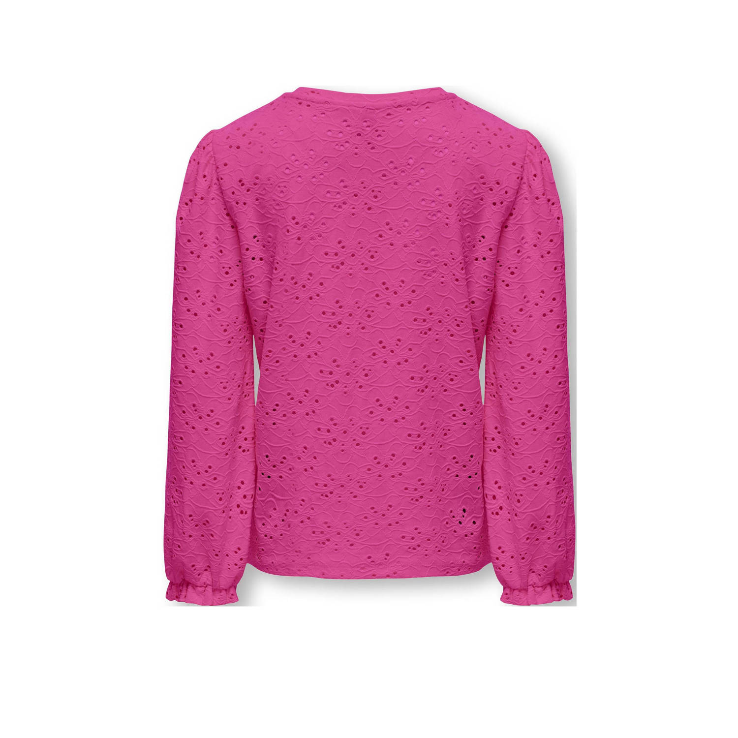 ONLY KIDS GIRL top KOGSMILLA met open detail fuchsia