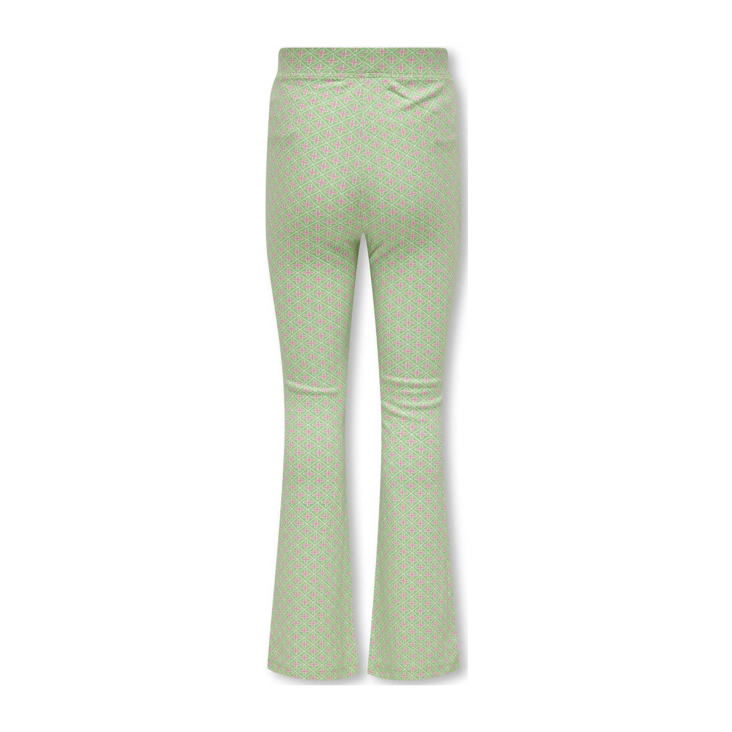 ONLY KIDS GIRL flared broek KOGPAIGE met all over print frisgroen lila