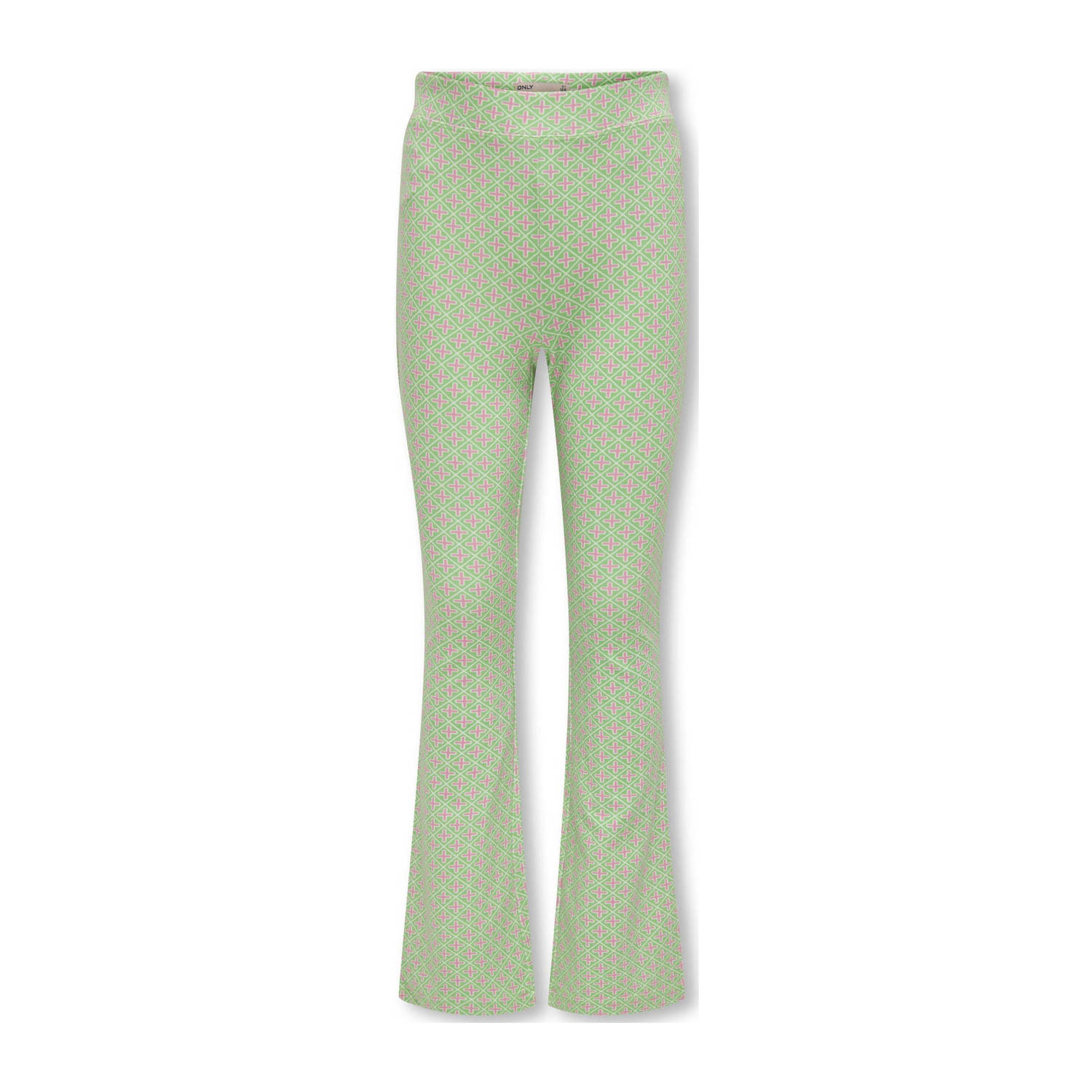 Only KIDS GIRL flared broek KOGPAIGE met all over print frisgroen lila Meisjes Viscose 128