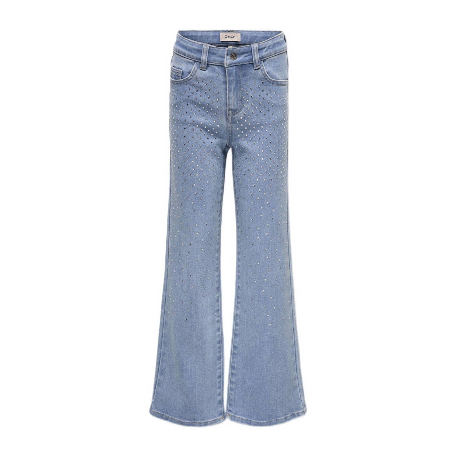 Only KIDS GIRL wide leg jeans KOGJUICY light blue denim Blauw Meisjes Stretchdenim 128