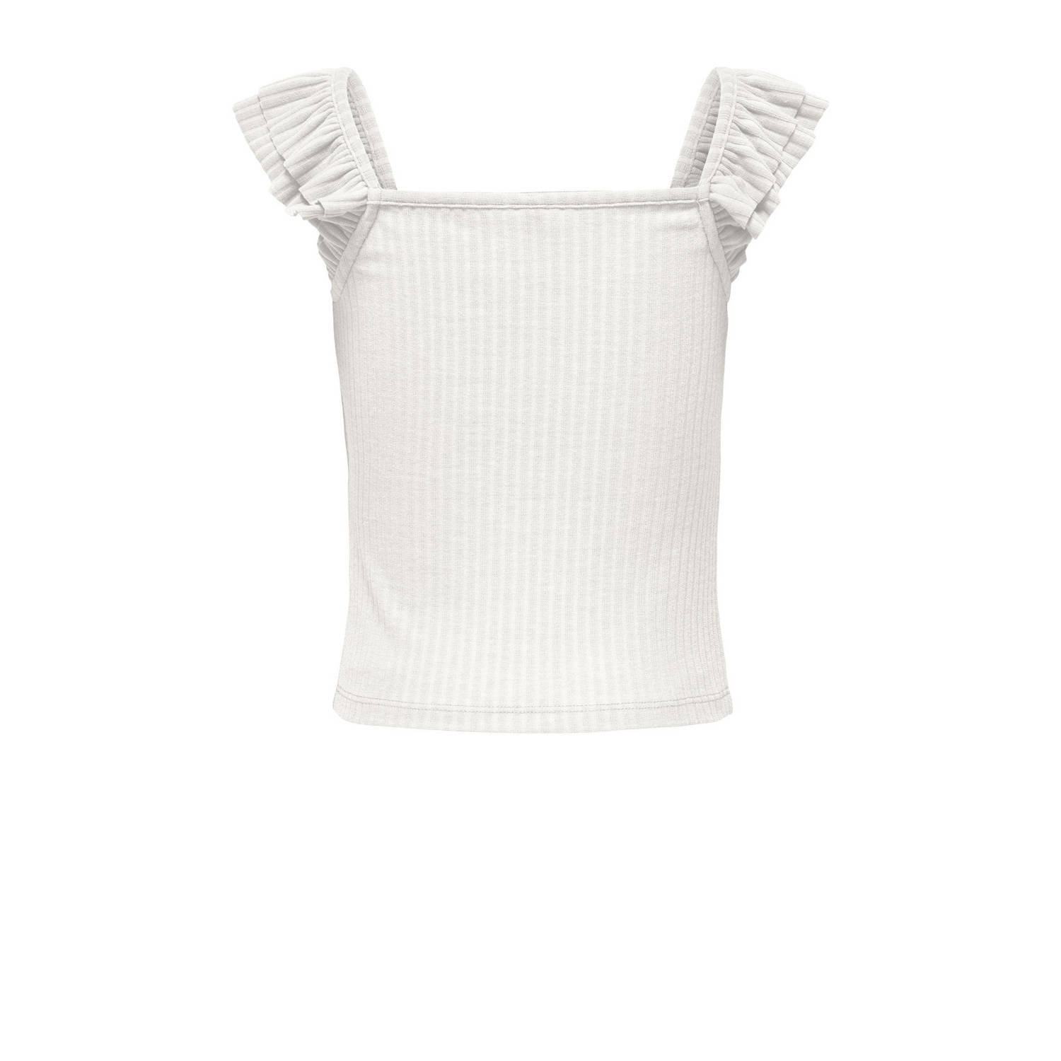 ONLY KIDS GIRL top KOGNELLA met ruches wit