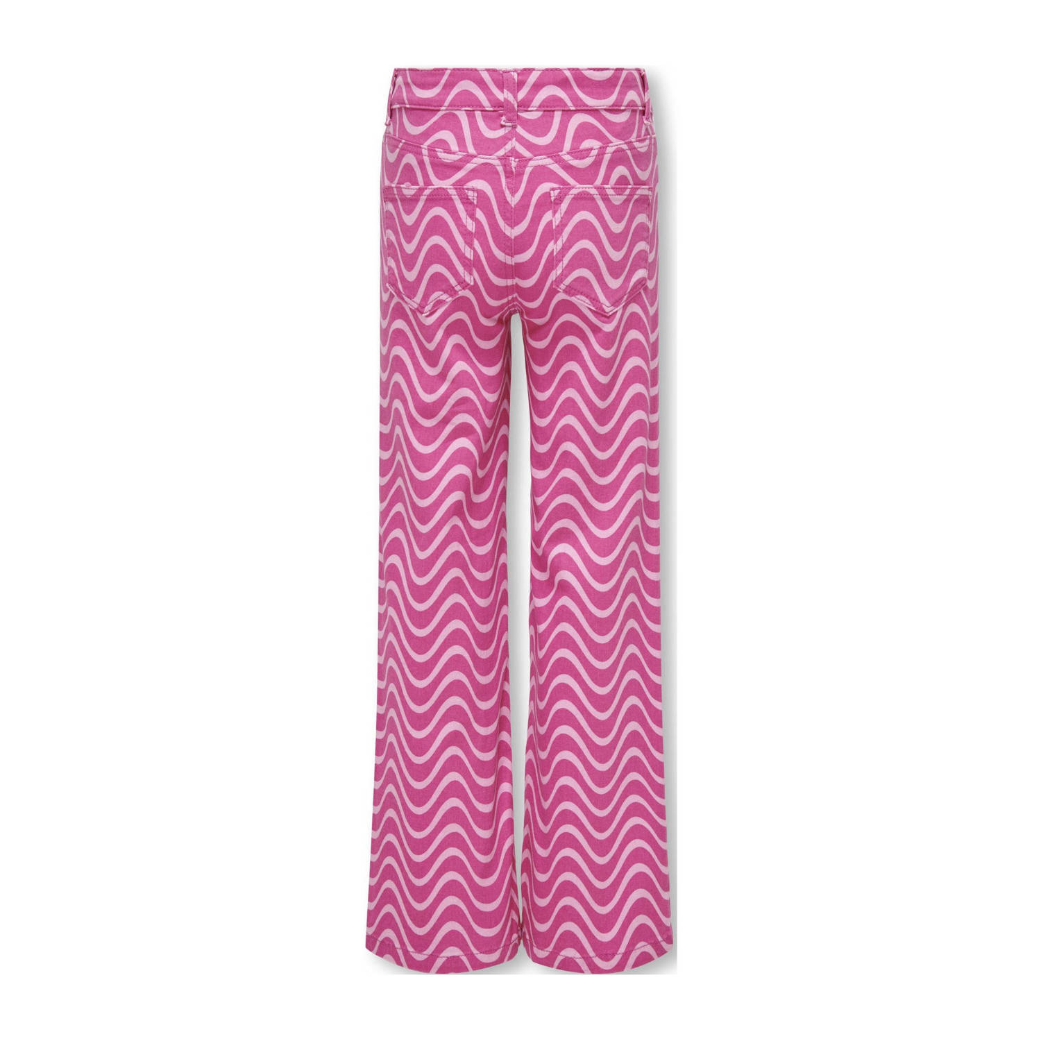 ONLY KIDS GIRL wide leg broek KOGAGNETE met all over print zoetroze lichtroze