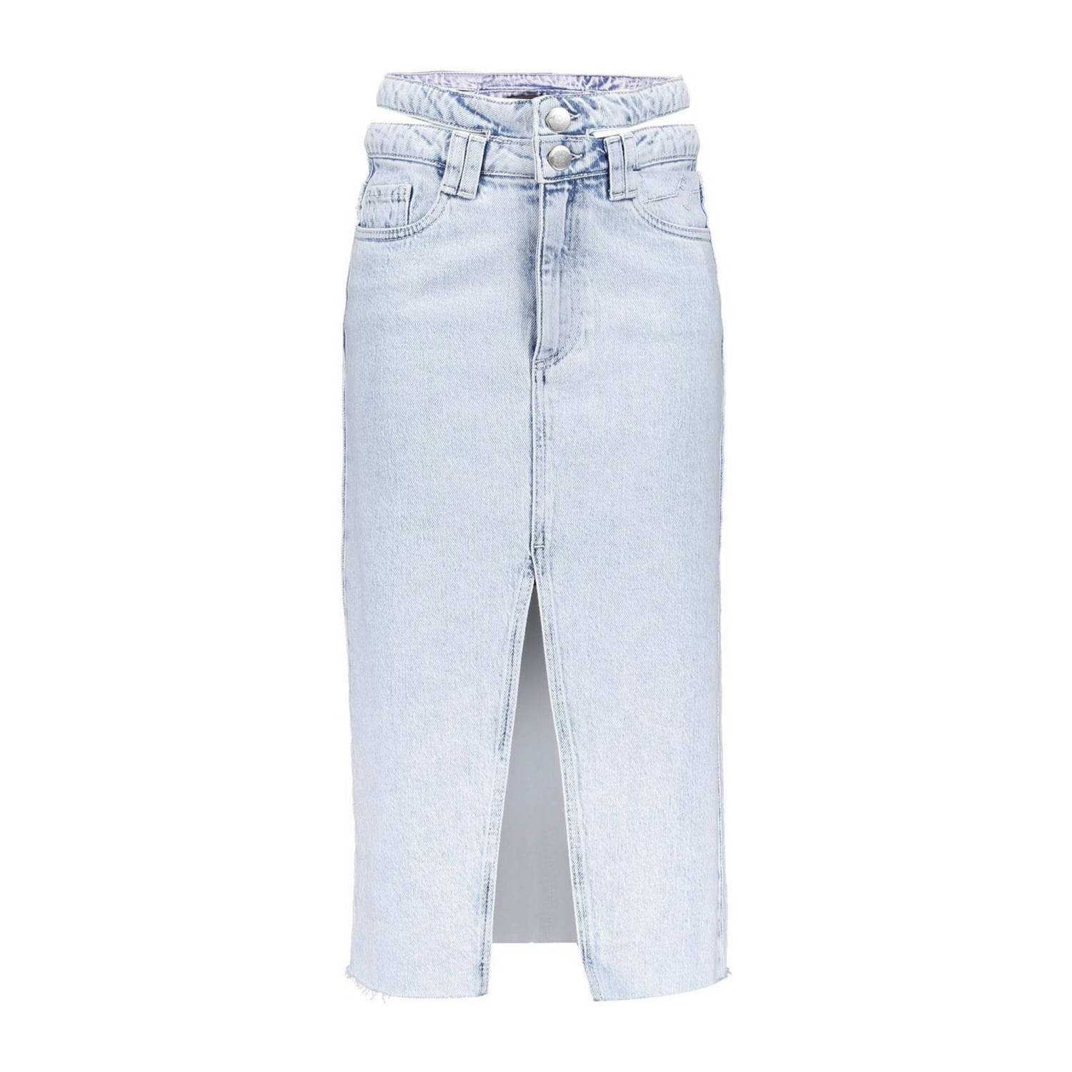 FRANKIE & LIBERTY Meisjes Rokken Denim Midi Skirt Lichtblauw