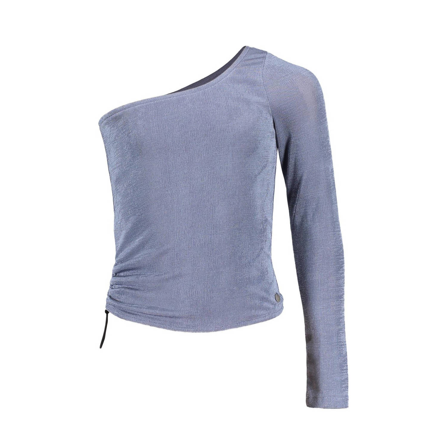 Frankie&Liberty one shoulder top blauw