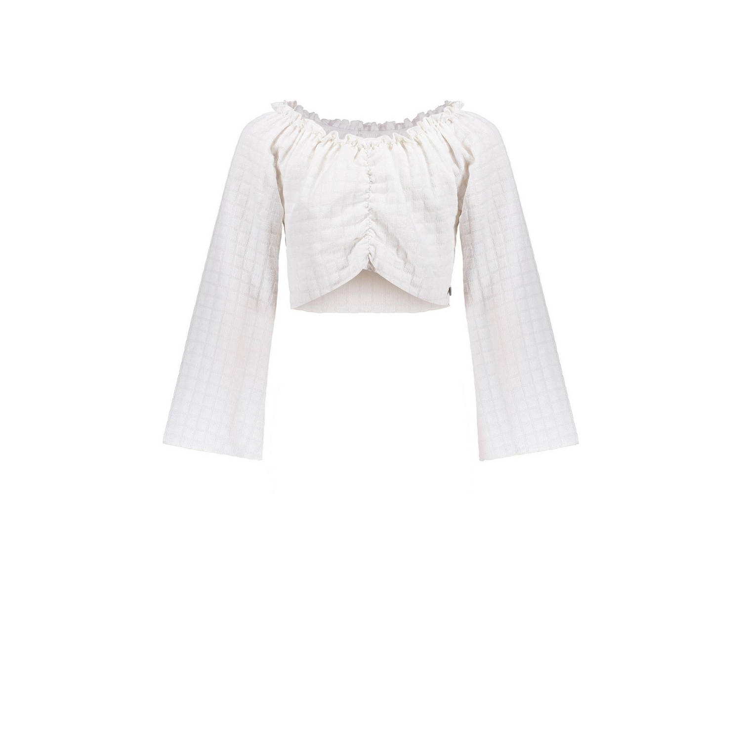Frankie&Liberty longsleeve wit Meisjes Polyester Off shoulder Effen 140