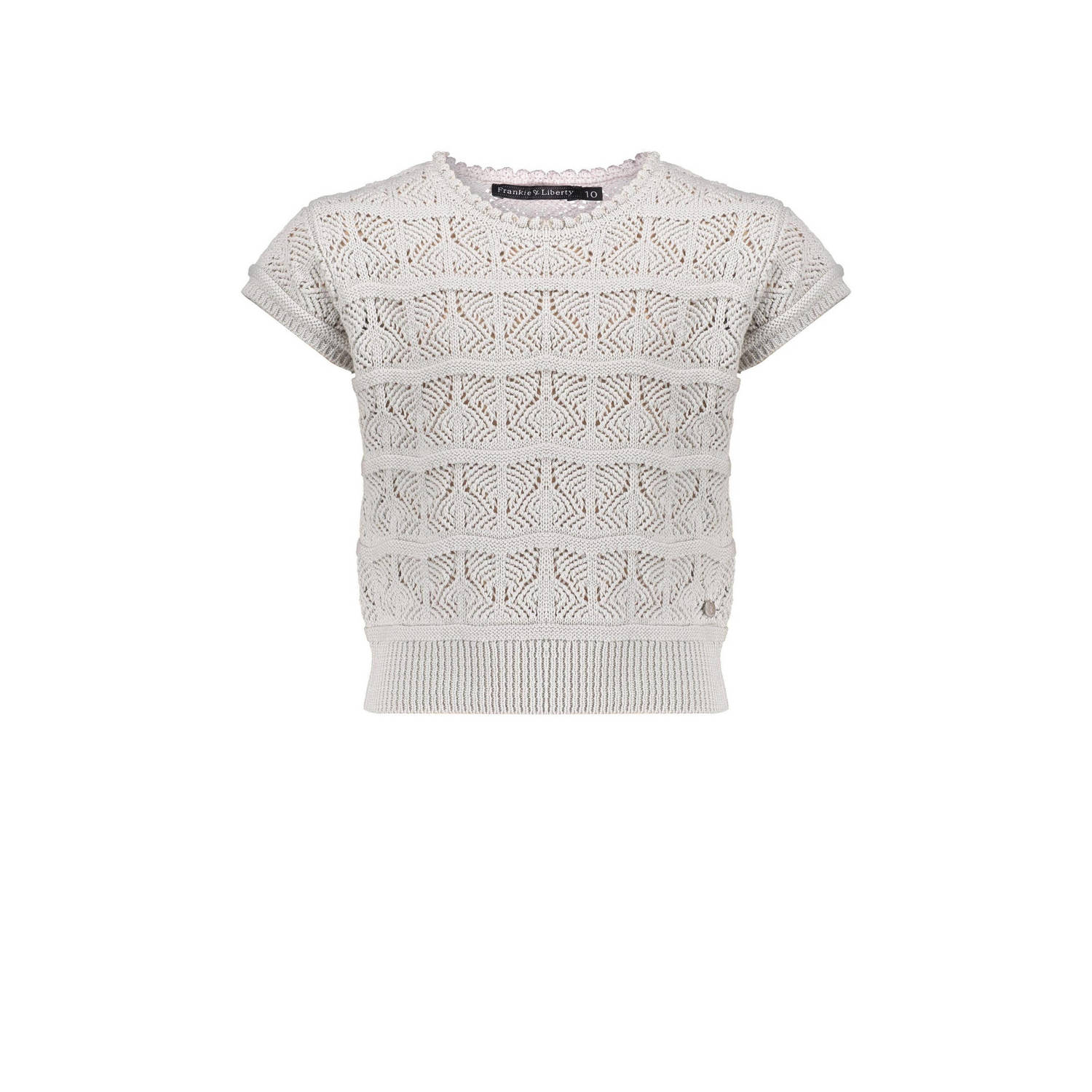 Frankie&Liberty top grijs Trui Meisjes Katoen Ronde hals Effen 140