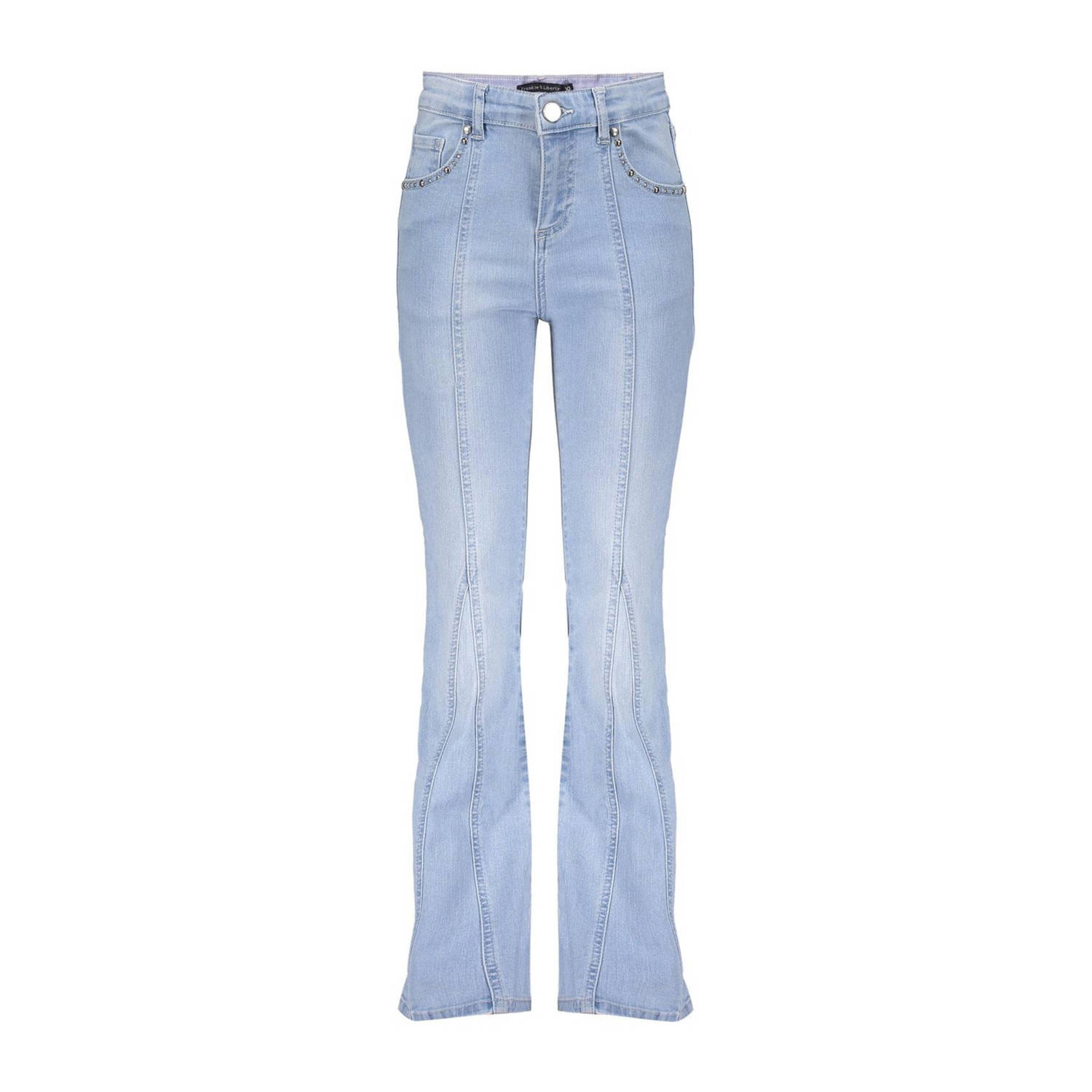 Frankie&Liberty flared jeans light blue denim Blauw 152