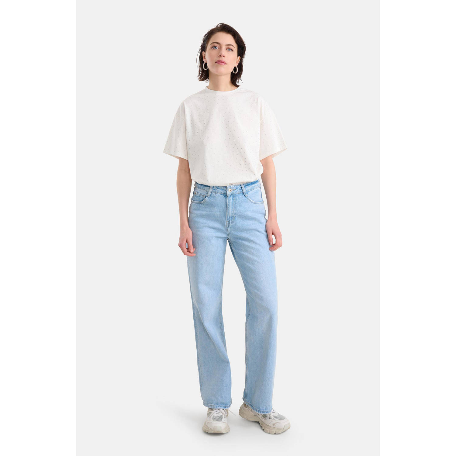 Shoeby high waist loose jeans light blue denim