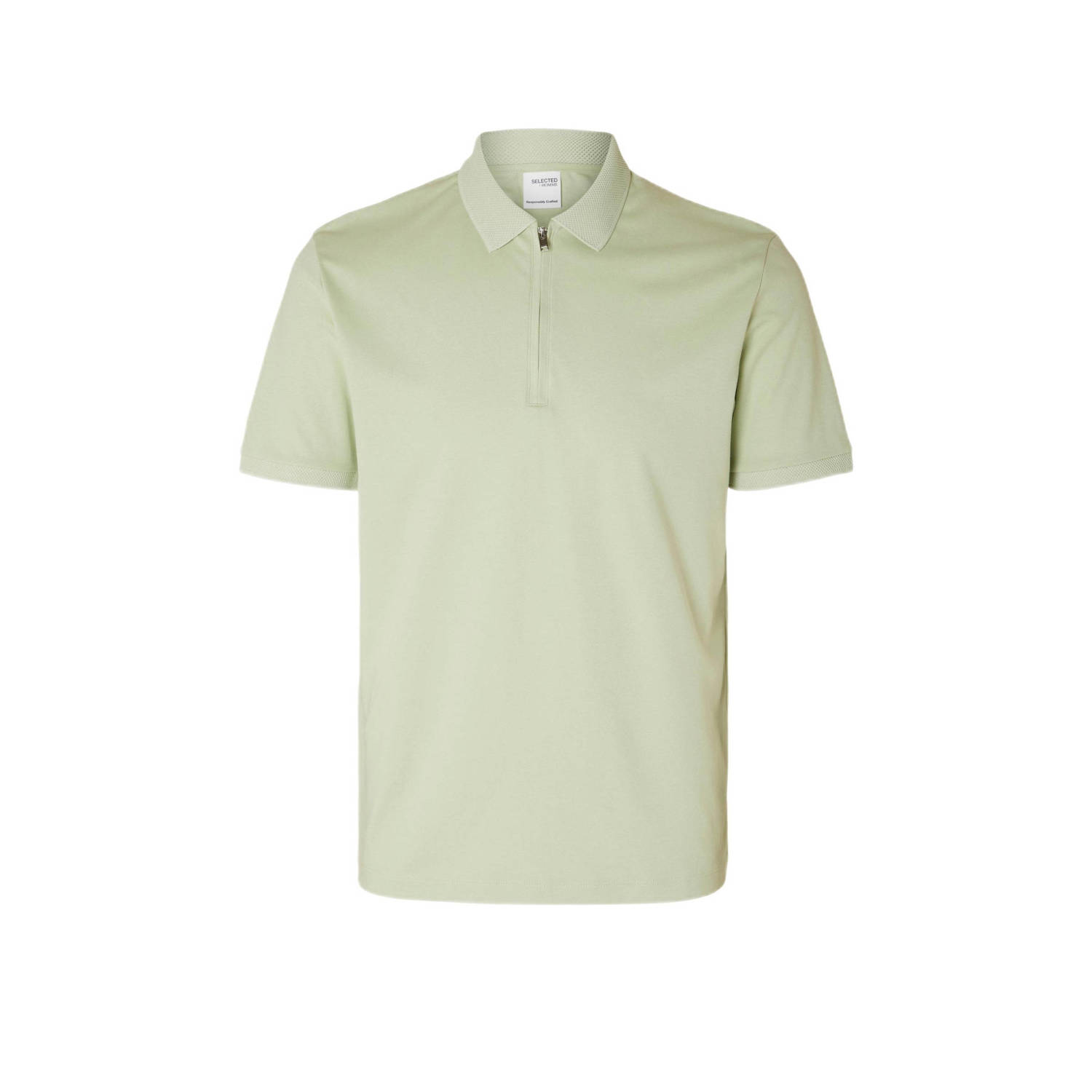 SELECTED HOMME regular fit polo SLHFAVE lichtgroen