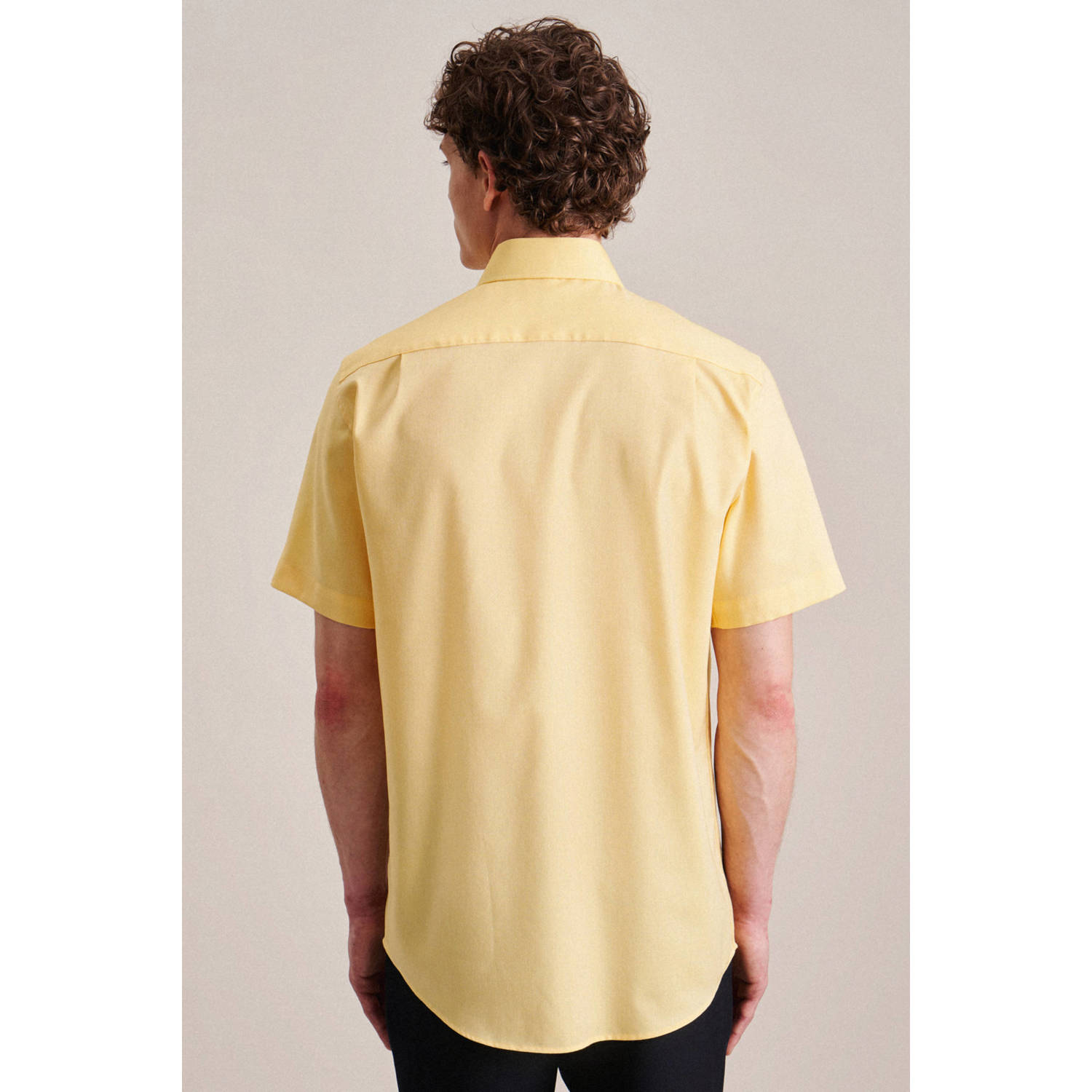 Seidensticker regular fit overhemd geel
