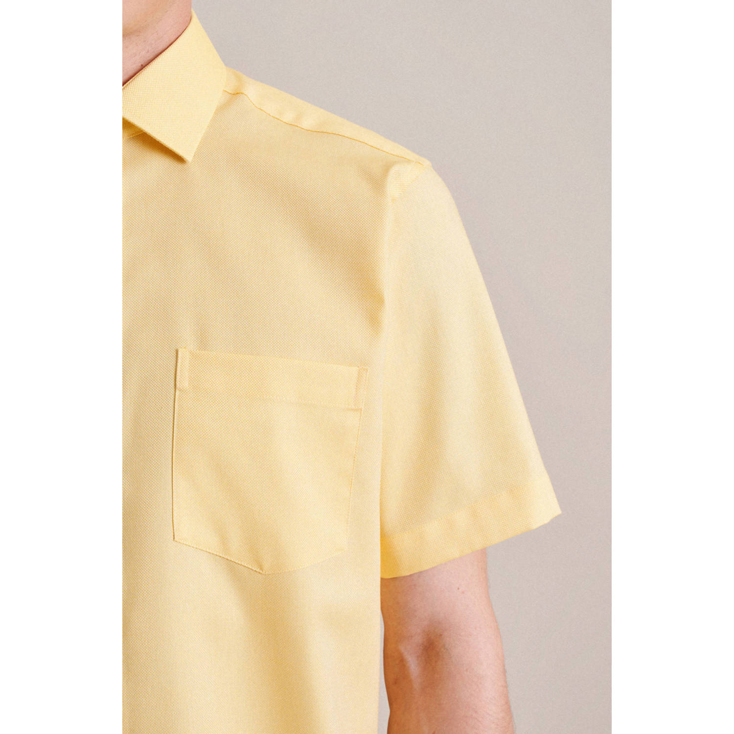 Seidensticker regular fit overhemd geel