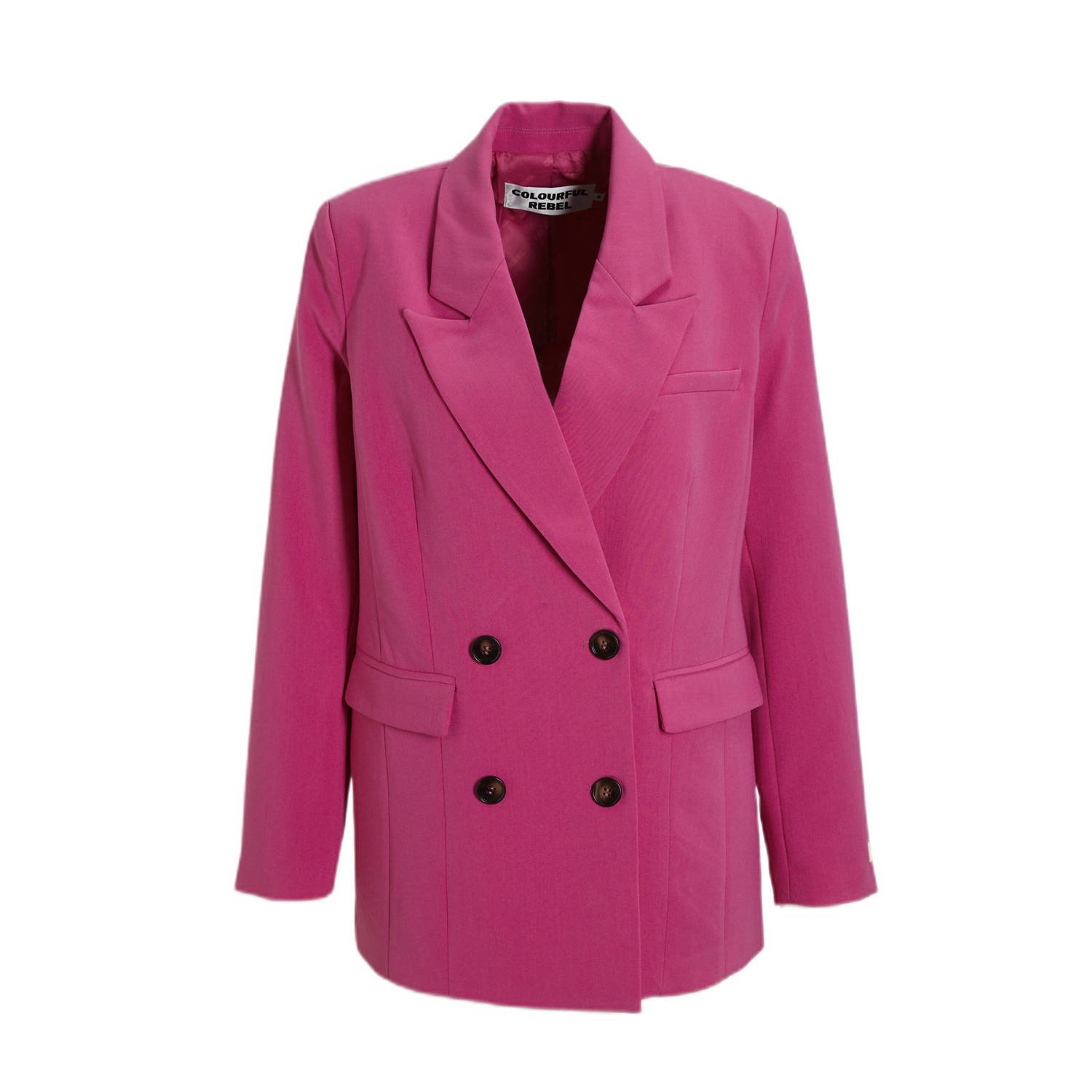 COLOURFUL REBEL Dames Blazers Rikki Uni Boyfriend Blazer Roze