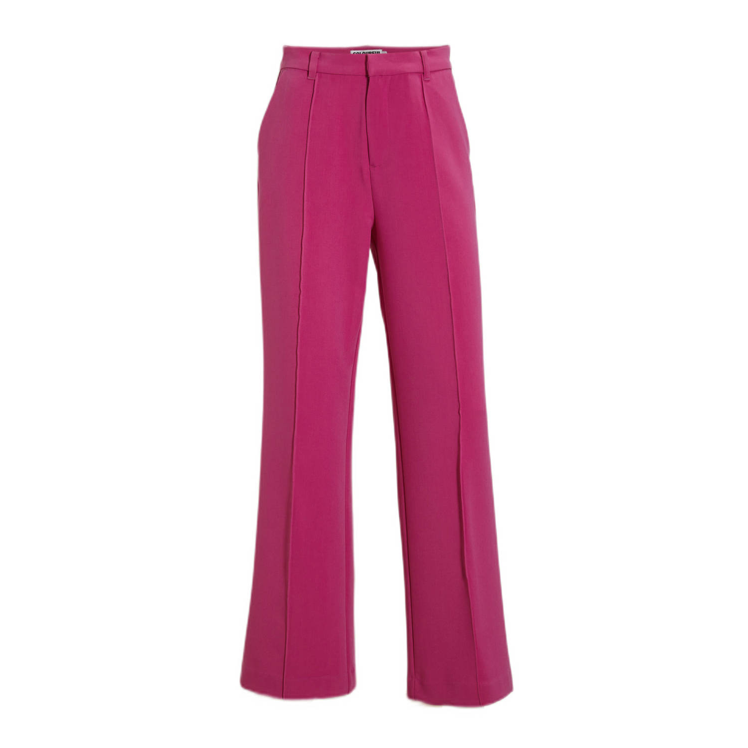 Colourful Rebel high waist straight fit pantalon Rus fuchsia