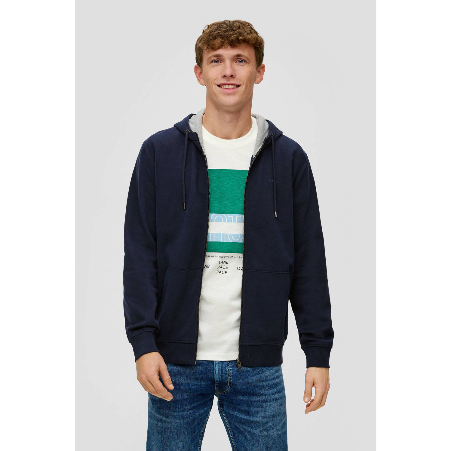 s.Oliver sweatvest donkerblauw
