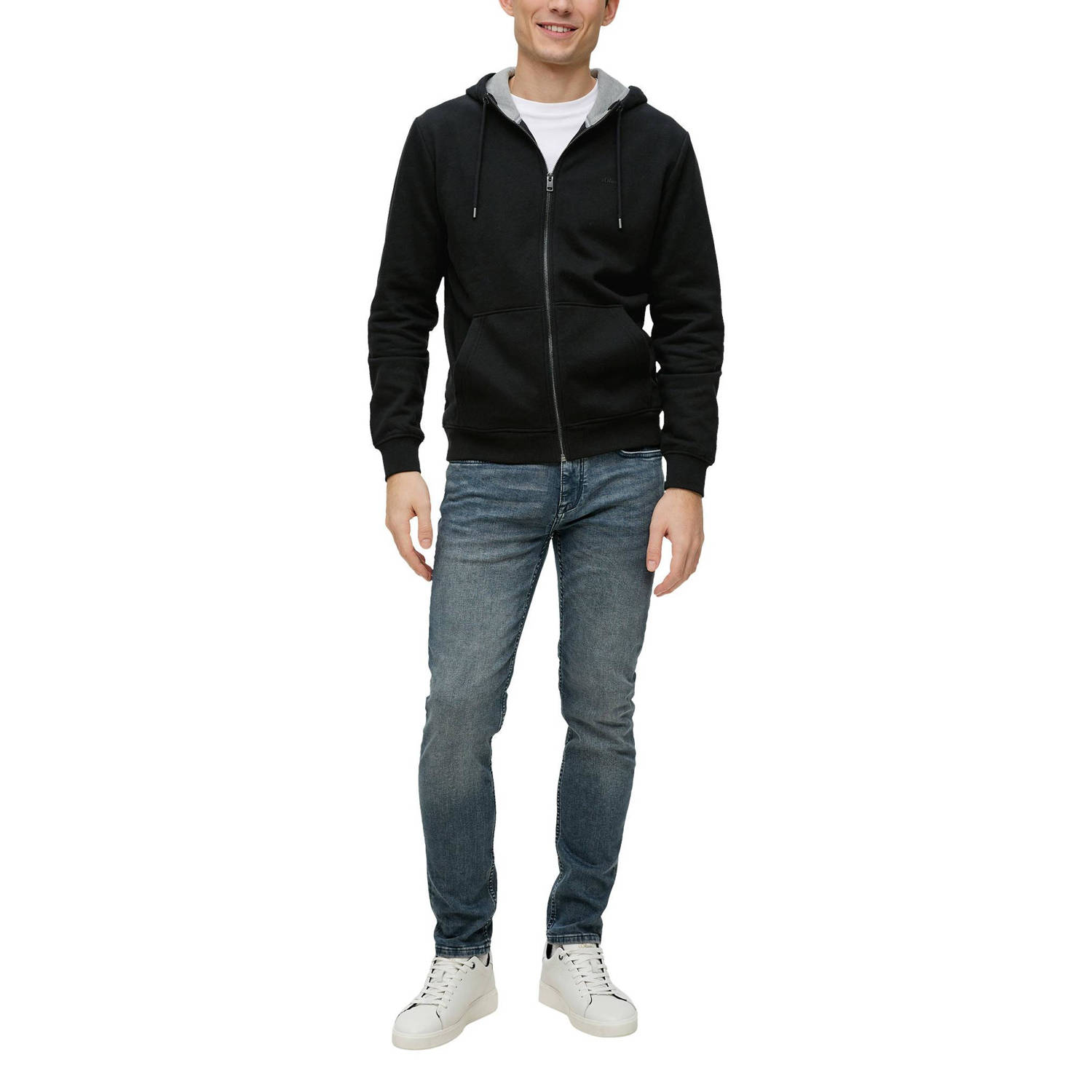 s.Oliver sweatvest met logo zwart