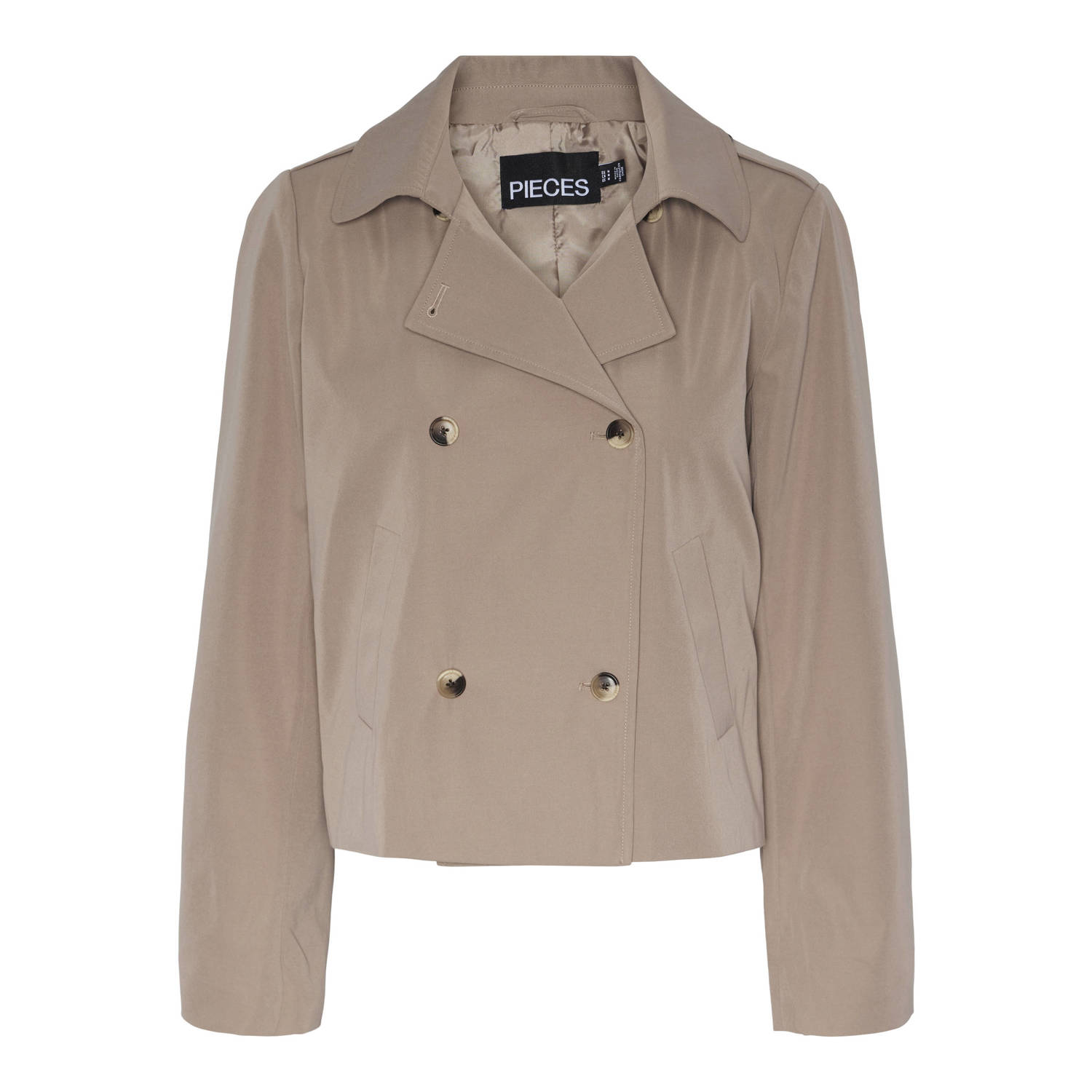 PIECES trenchcoat jas PCBELLEN beige