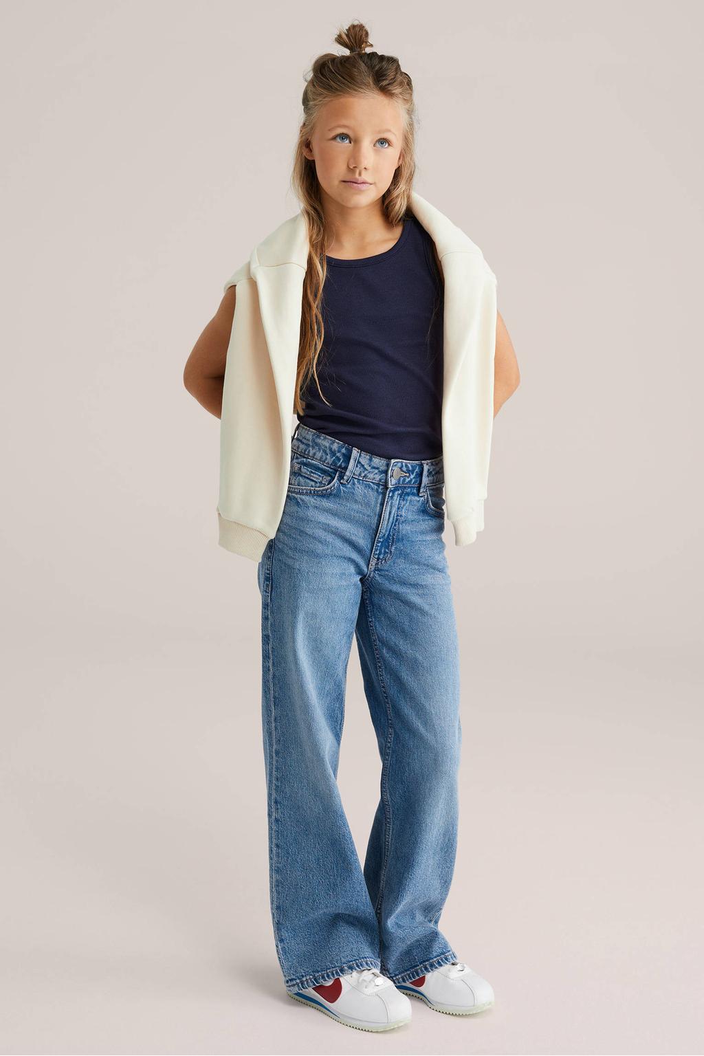 WE Fashion ribgebreide top blue nights
