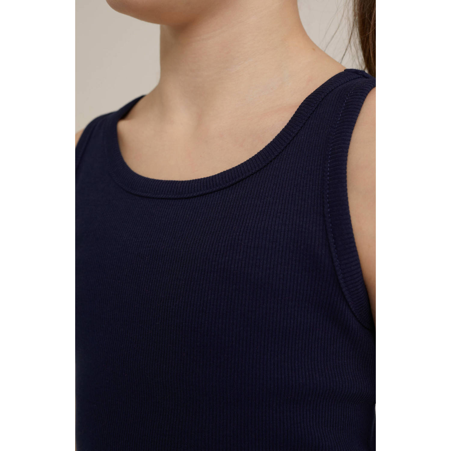 WE Fashion WE Fundamentals ribgebreide top blue nights