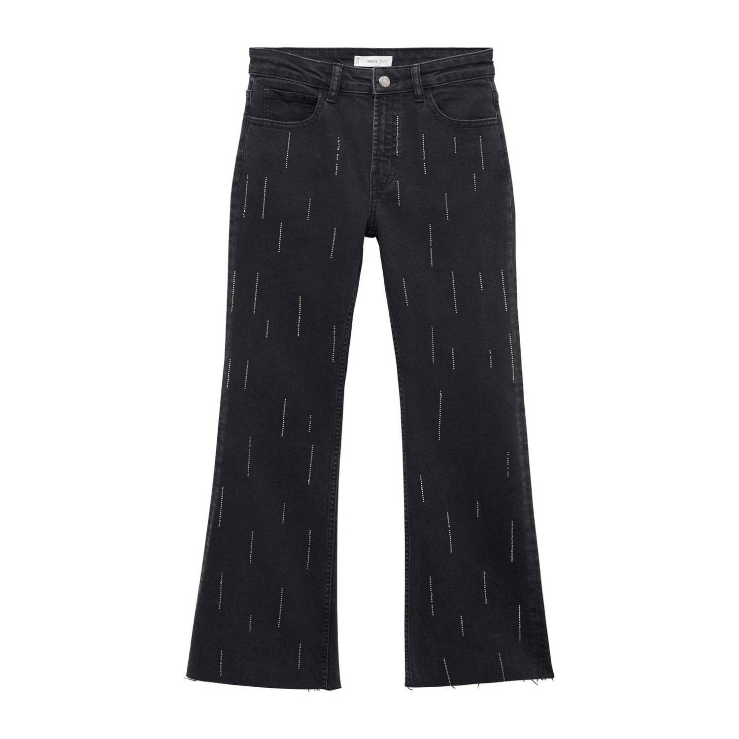 Mango Kids flared jeans grey denim Grijs Effen 152(XXS)