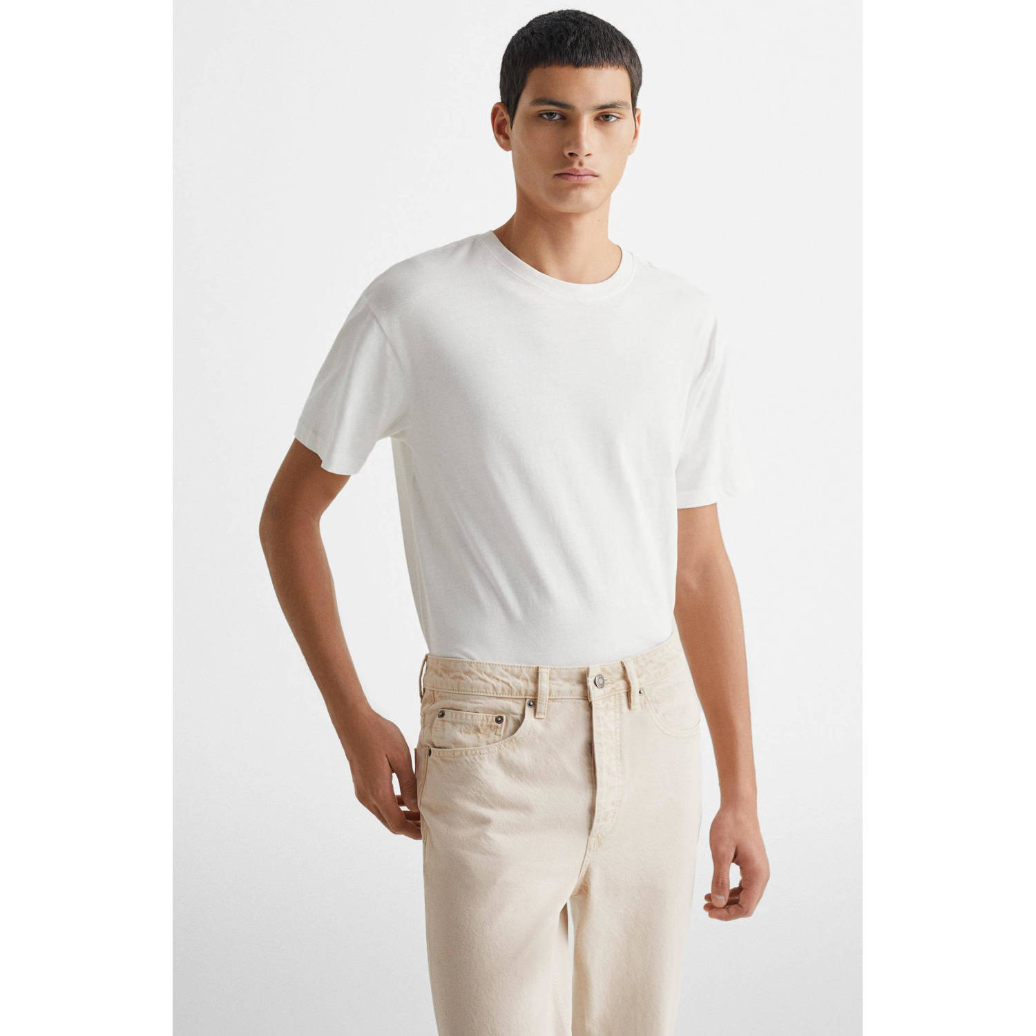 Mango Kids straight fit jeans lichtbeige