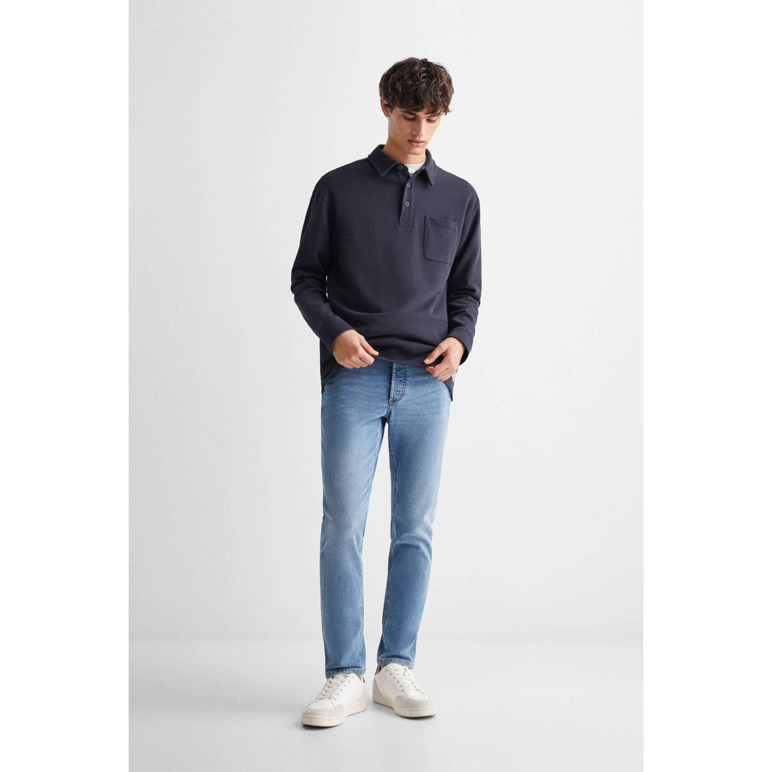 Mango Kids straight fit jeans medium blue denim