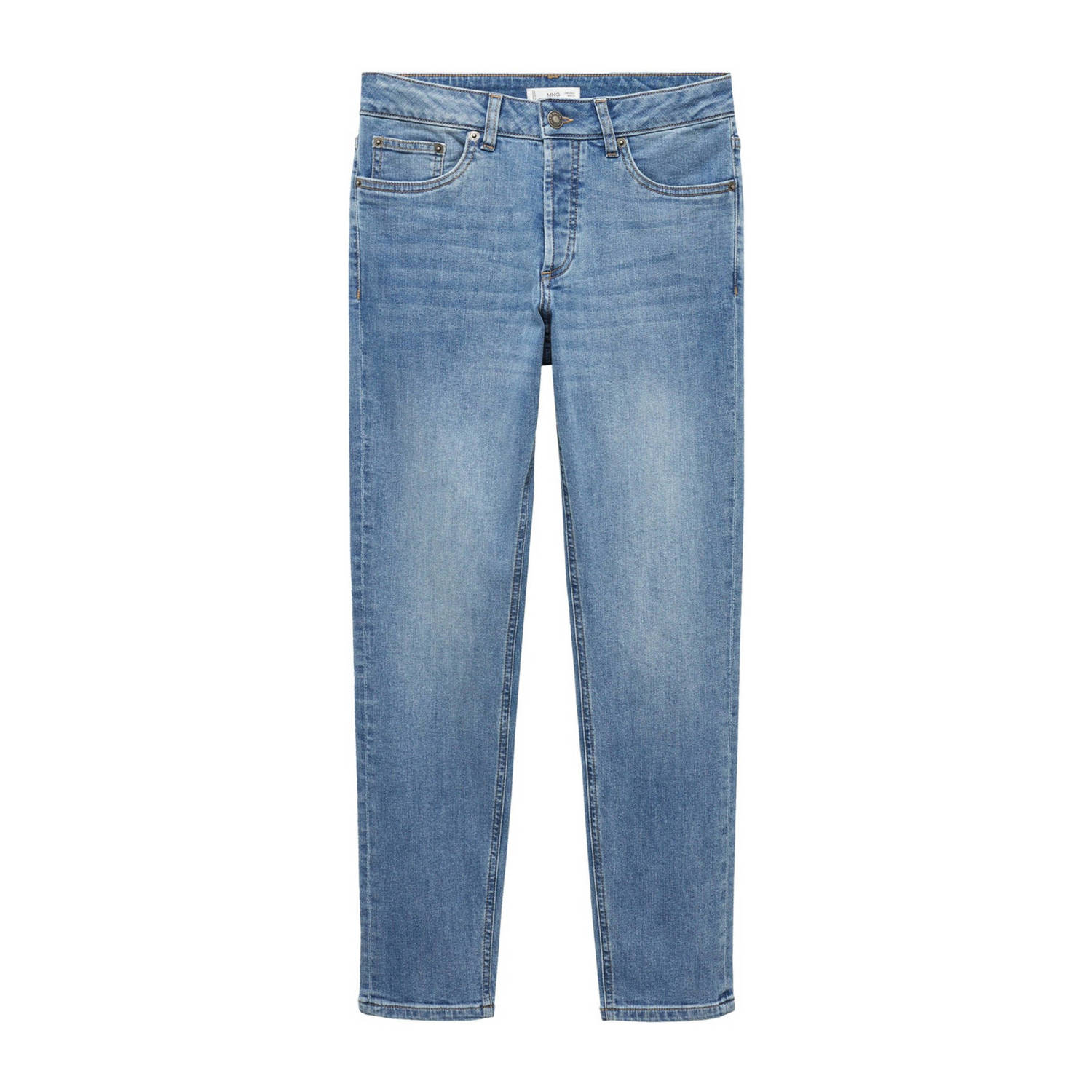 Mango Kids straight fit jeans medium blue denim Blauw 164(XS)