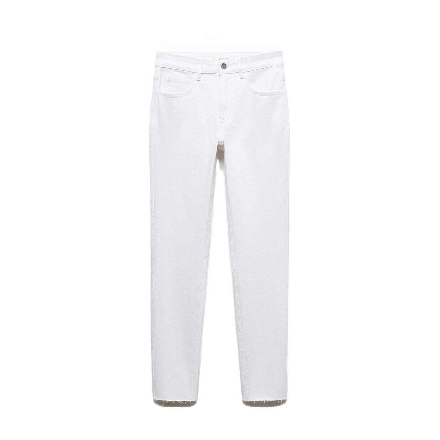 Mango Kids high waist skinny jeans wit Meisjes Stretchdenim Effen 152(XXS)
