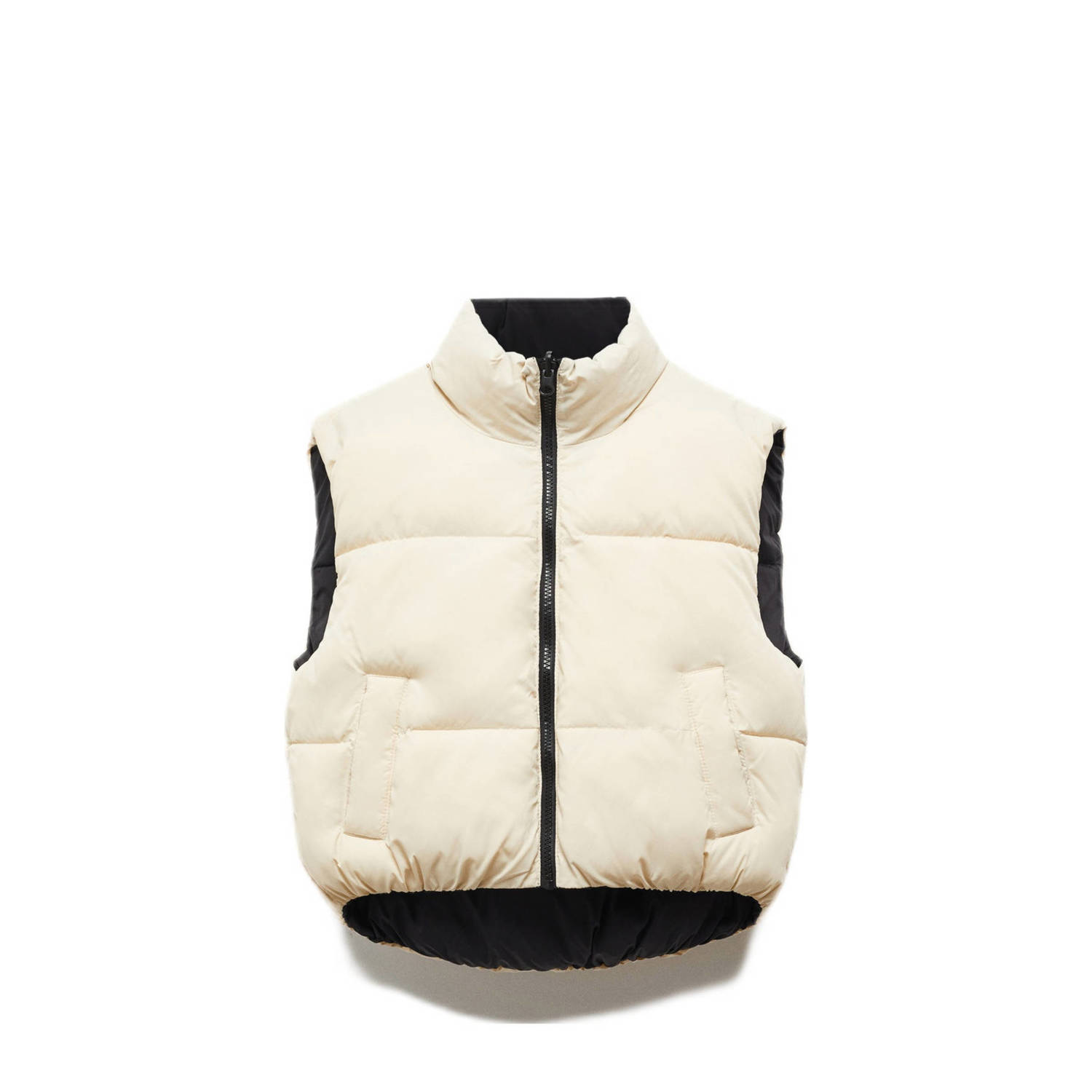 Mango Kids reversible bodywarmer zwart wit