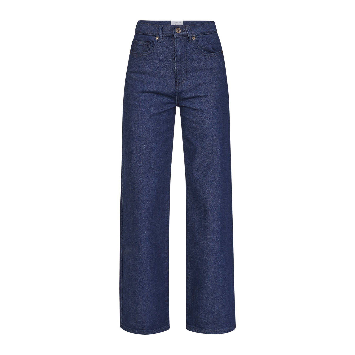 SisterS Point high waist straight leg jeans OWI dark blue denim
