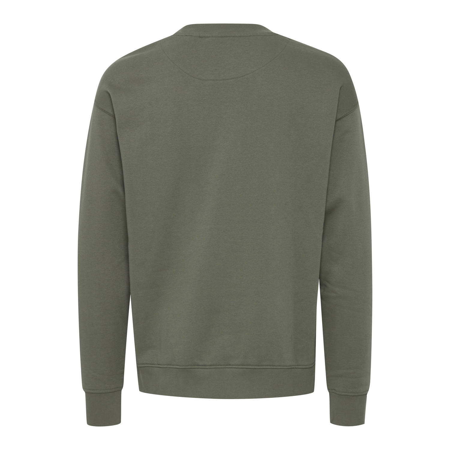 Solid sweater met logo olijfgroen