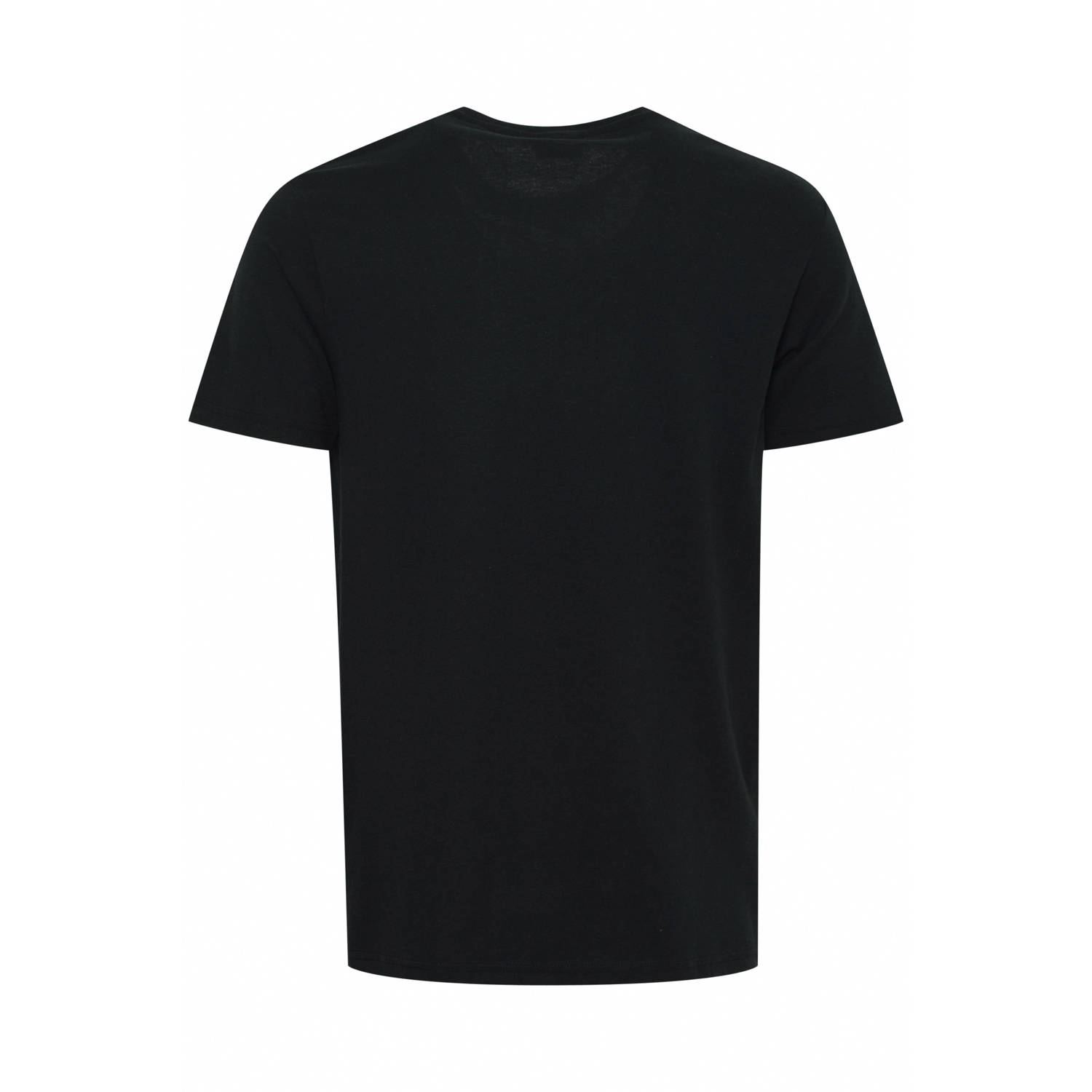Solid regular fit T-shirt zwart