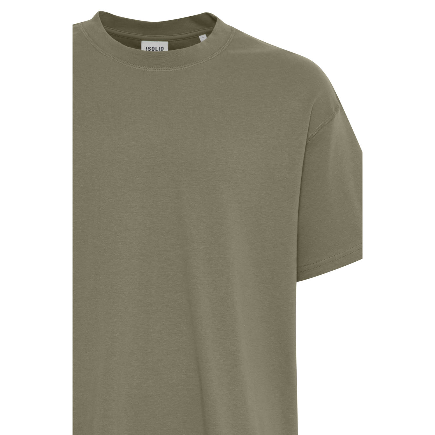 Solid gemeleerd regular fit T-shirt groen