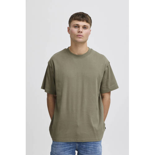 Solid gemeleerd regular fit T-shirt groen afbeelding