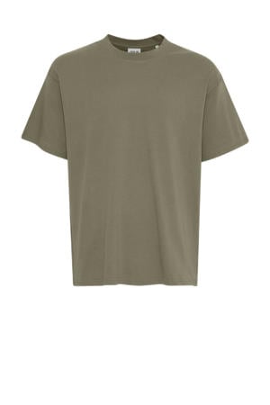 gemeleerd regular fit T-shirt groen