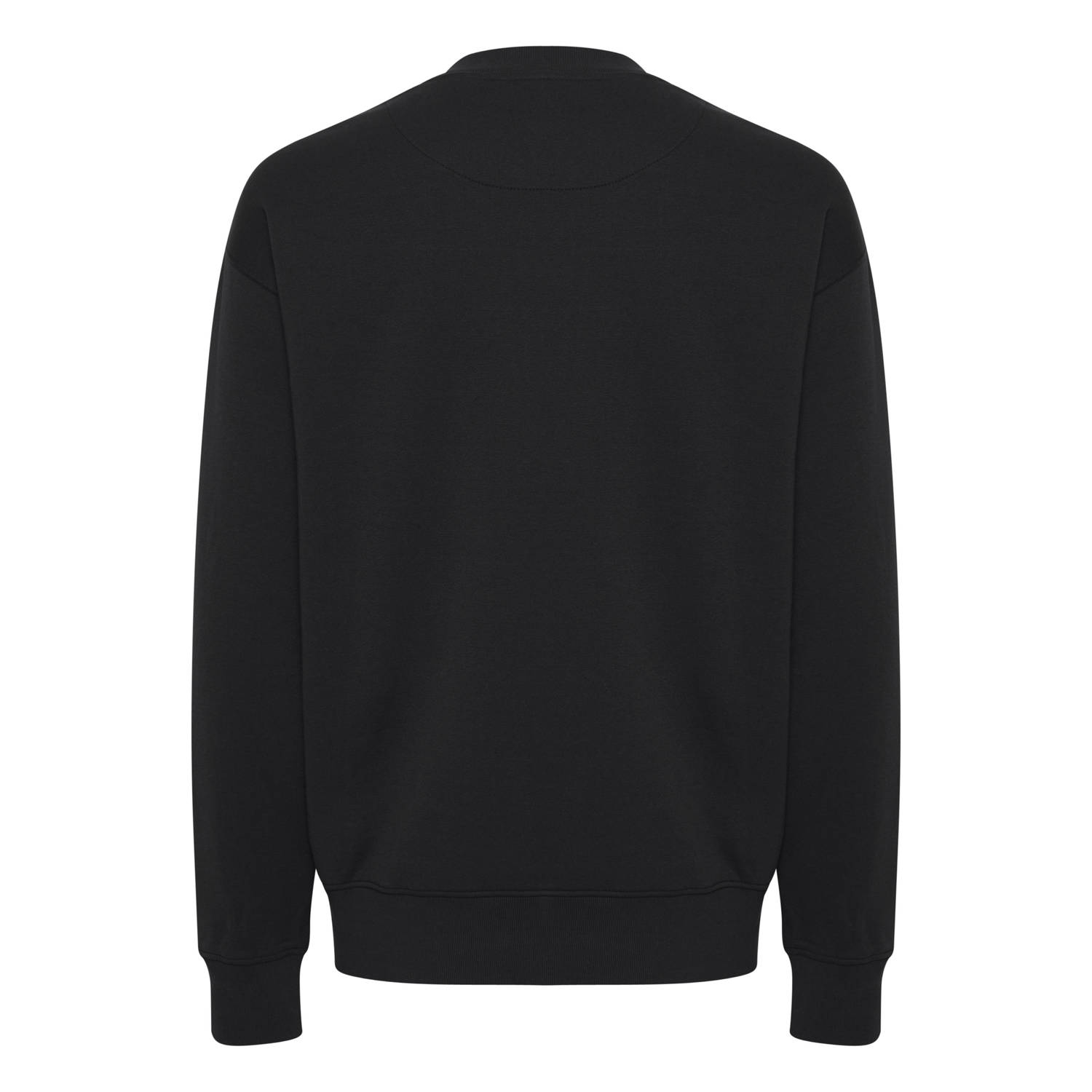 Solid sweater met logo zwart