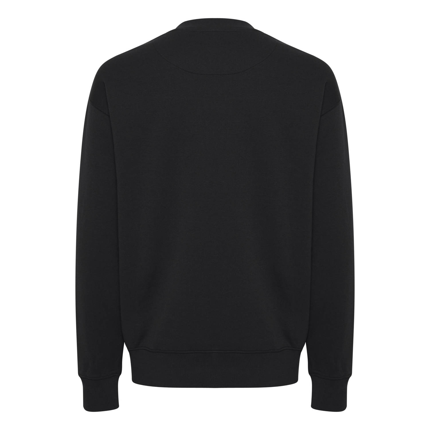 Solid sweater met logo zwart