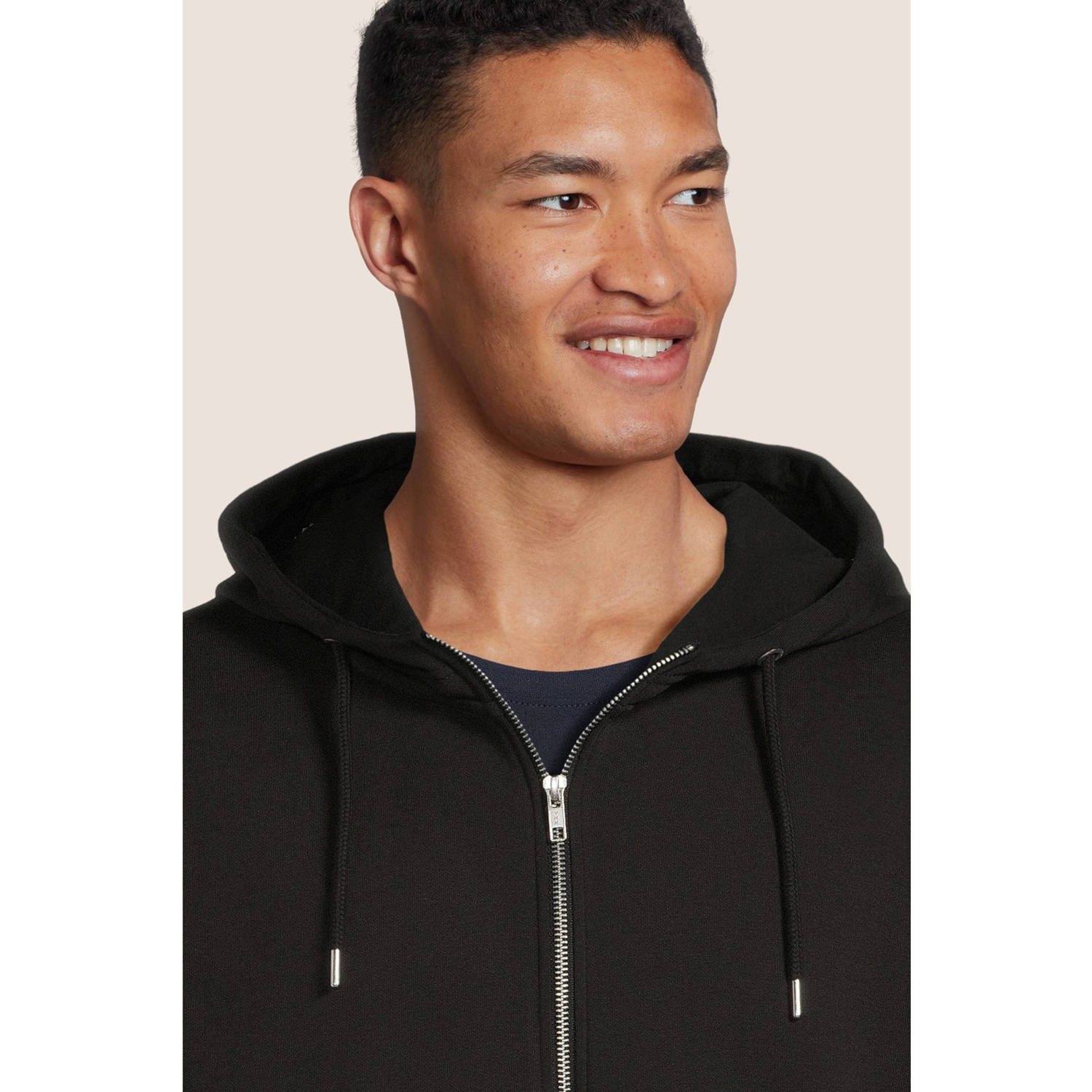 Solid sweatvest SDLenz met logo zwart