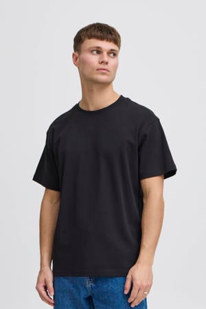 gemeleerd regular fit T-shirt zwart