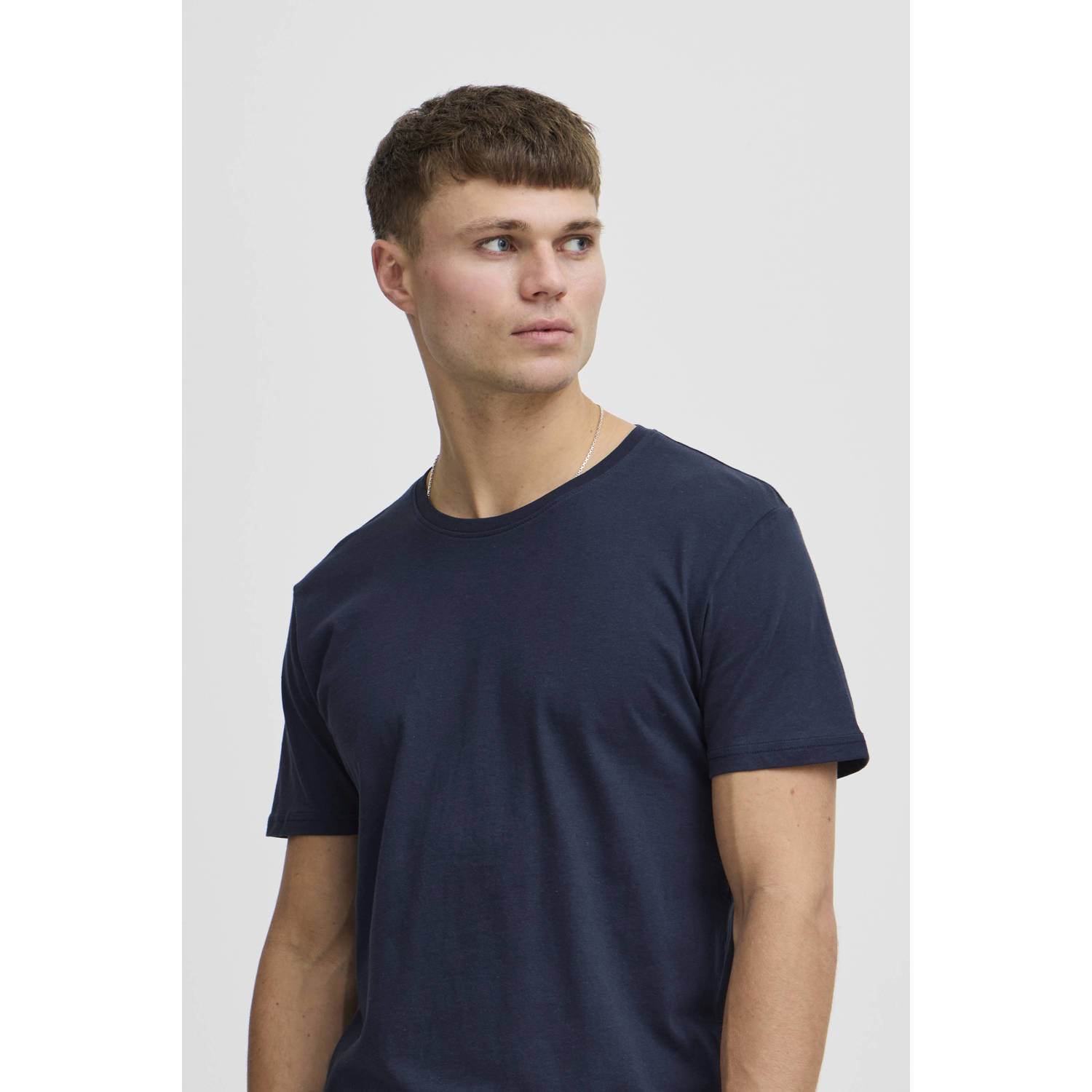 Solid regular fit T-shirt SDRock donkerblauw