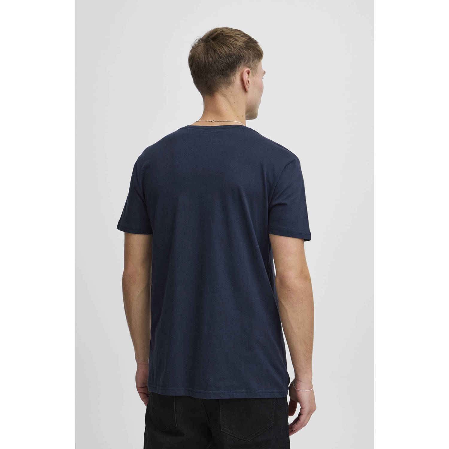 Solid regular fit T-shirt SDRock donkerblauw