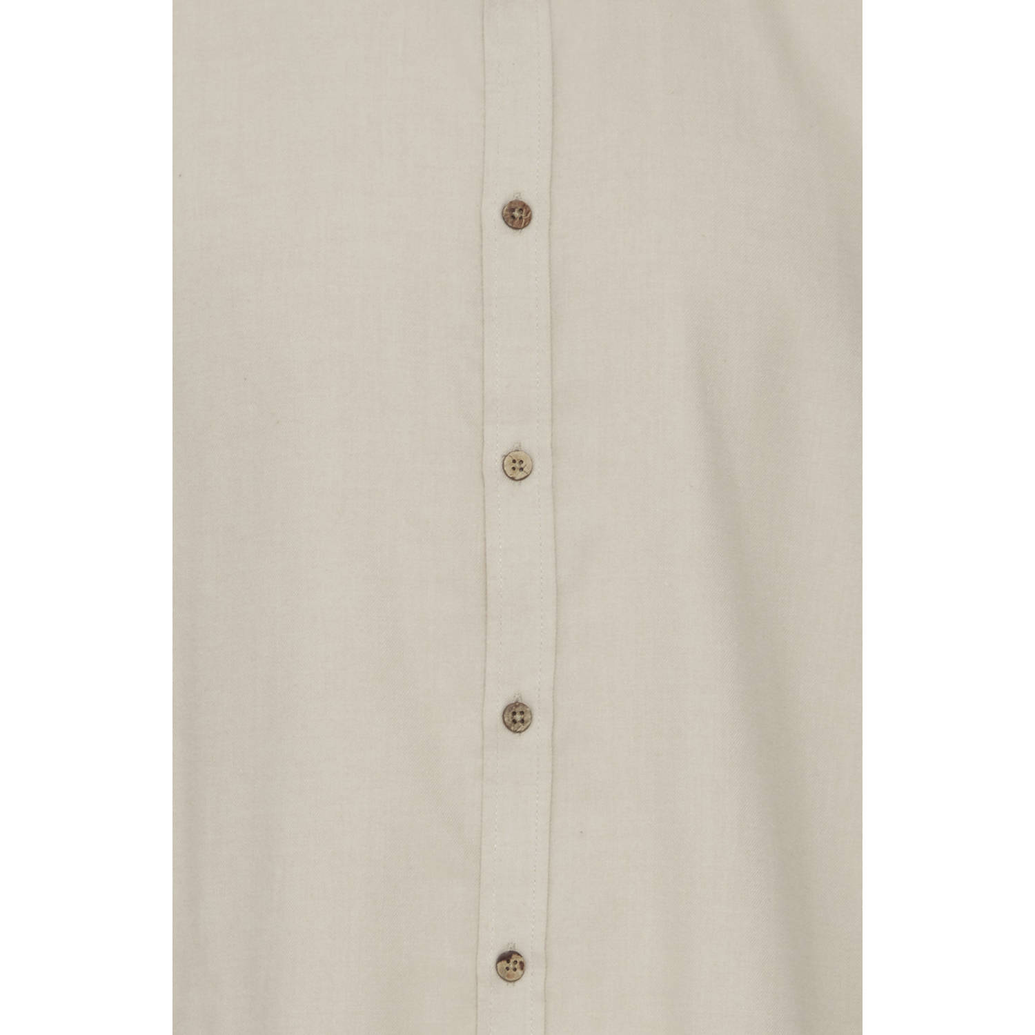 Solid regular fit overhemd beige
