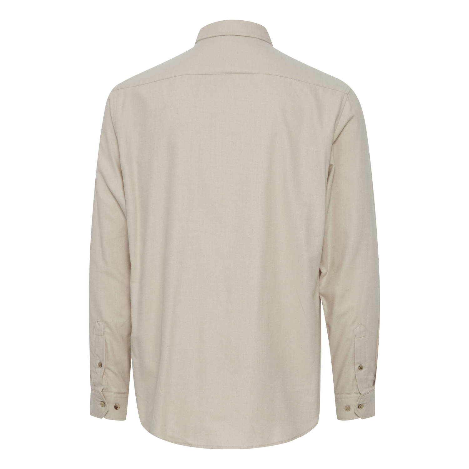 Solid regular fit overhemd beige