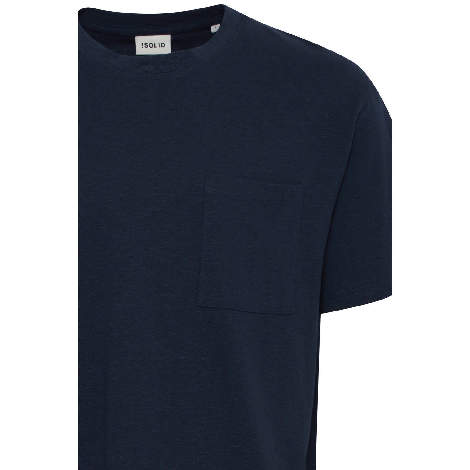Solid regular fit T-shirt donkerblauw