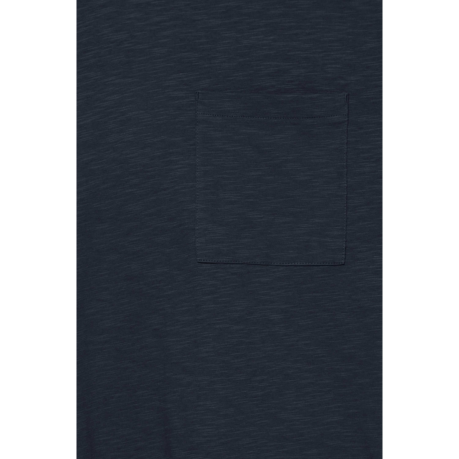 Solid regular fit T-shirt donkerblauw