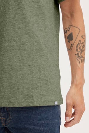gemeleerd regular fit T-shirt groen